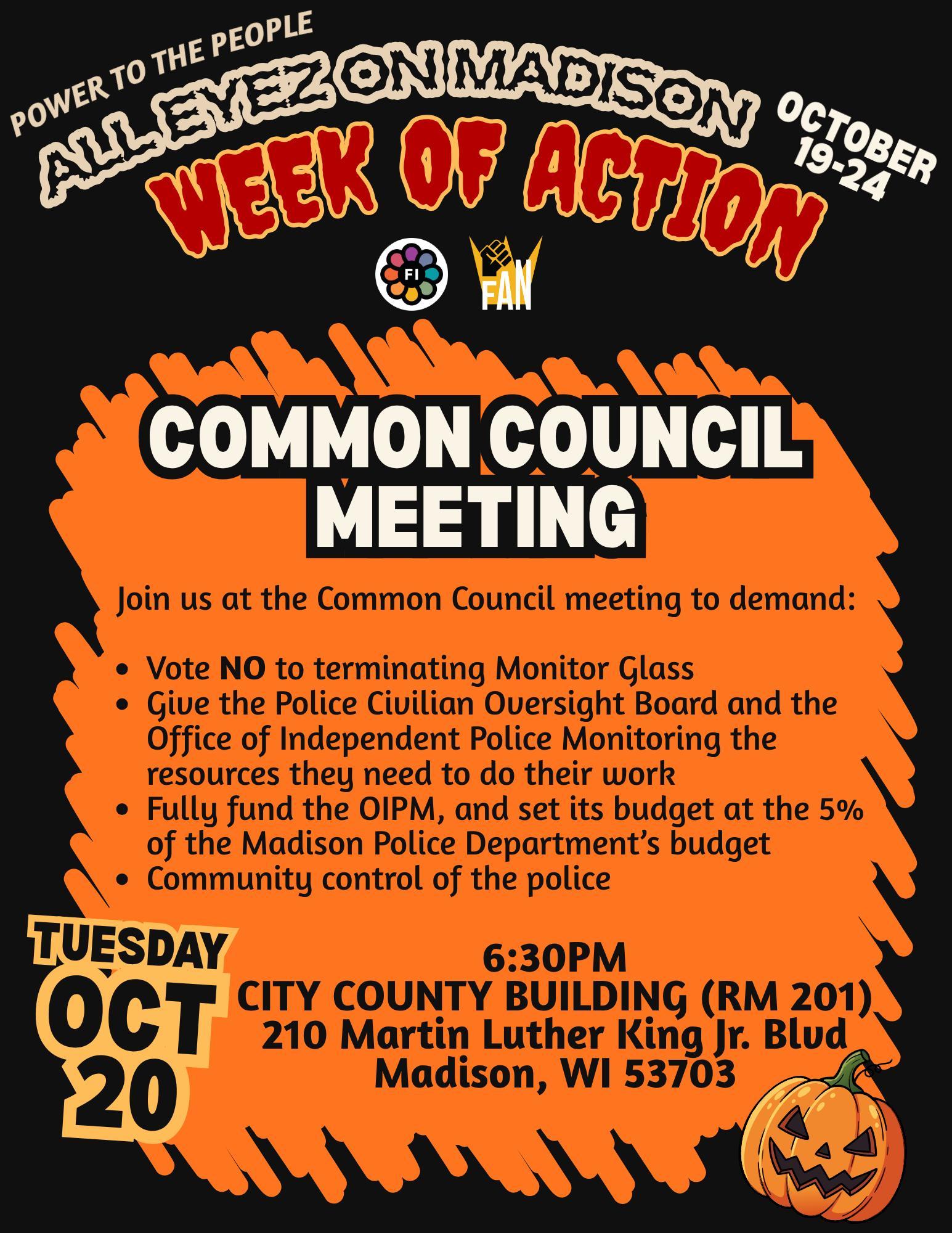 Common Council Meeting flyer